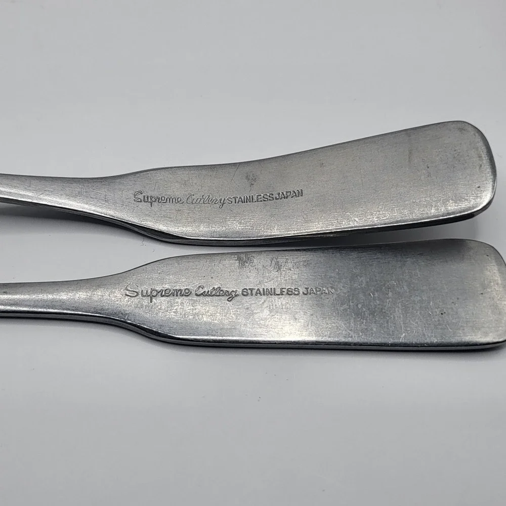 Vintage Supreme Cutlery Japan Stainless Serving Spoon Fork Set Hostess 2pc